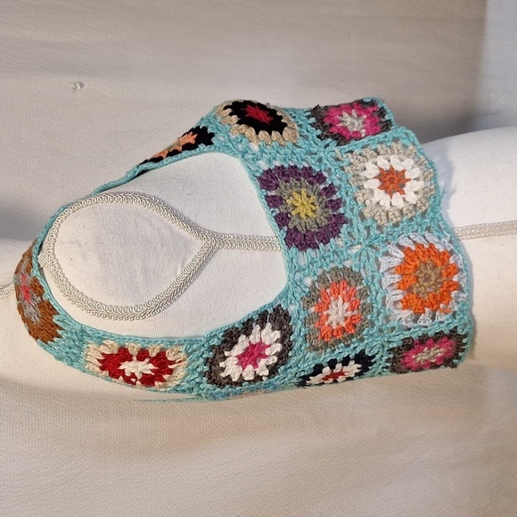 Small Size Womens Crochet Tank Top Knit Colorful Floral Embroidery Summer Boho C - Picture 6 of 8